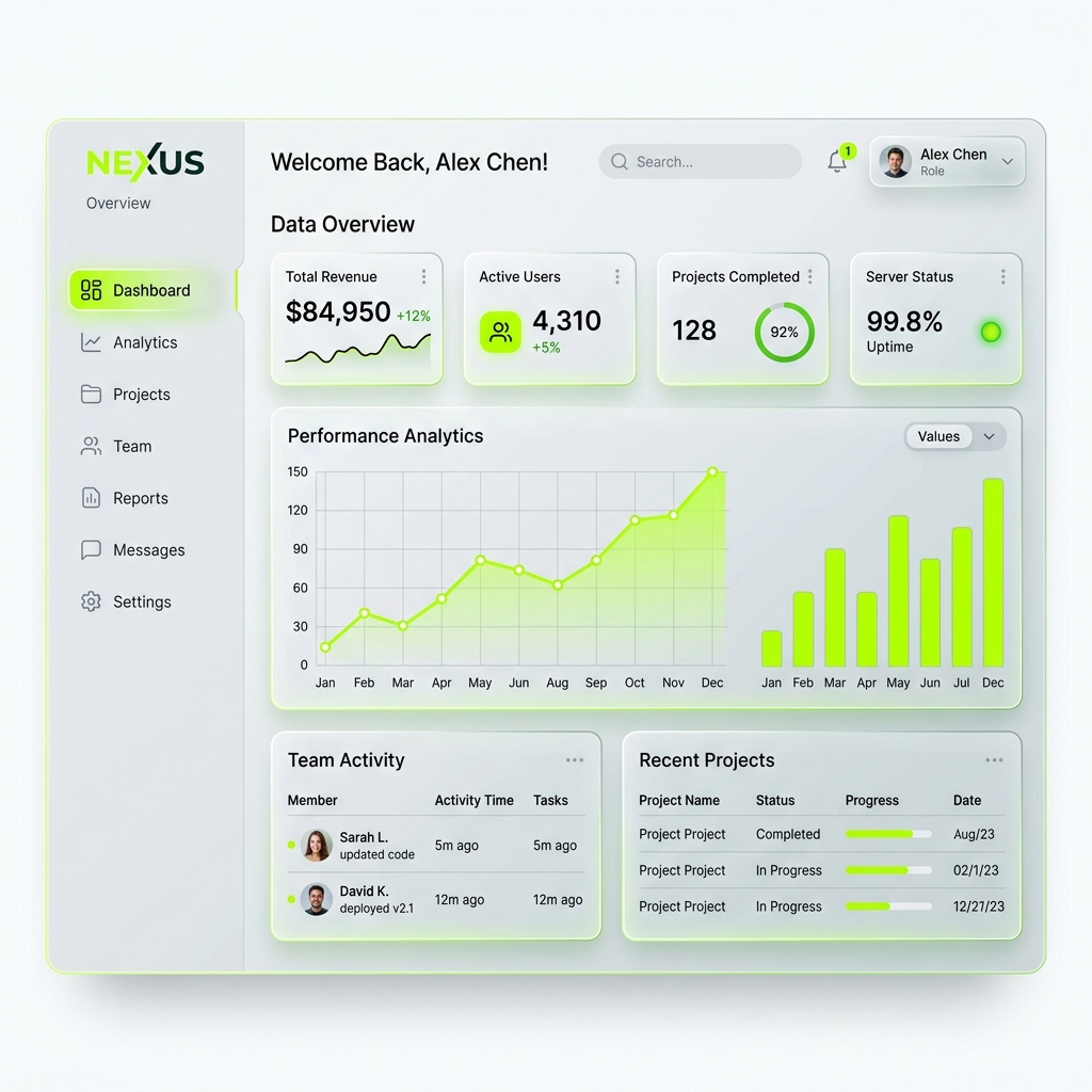 Modernes Web App Dashboard
